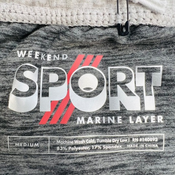 Marine Layer Men's Heathered Charcoal Jogger Pants Size Medium Elastic Waist - Picture 7 of 12